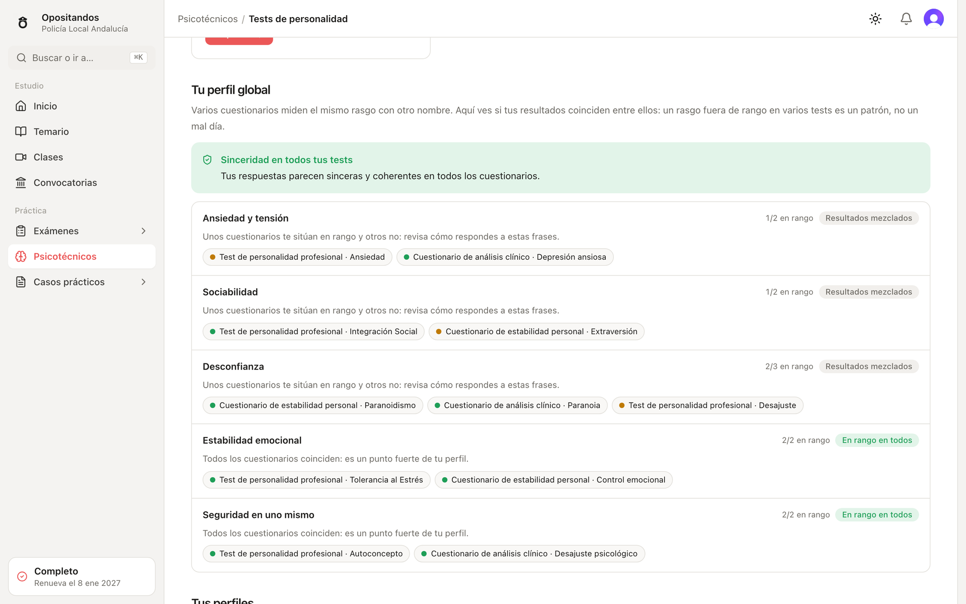 Opositandos: perfil global