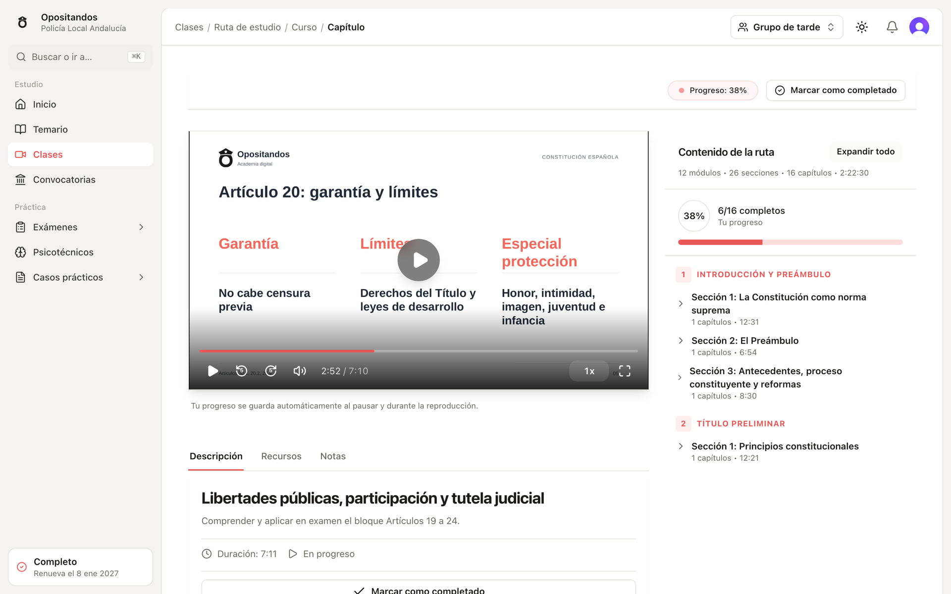 Opositandos: capítulo con vídeo
